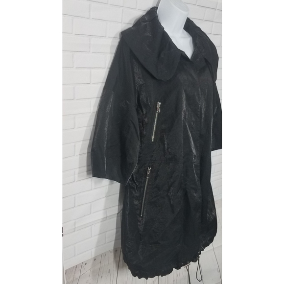 Magaschoni Collection Black Shiny Jacket - Picture 3 of 12